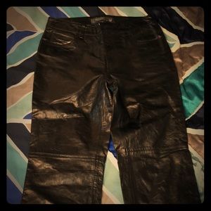 GAP bootcut black leather pants